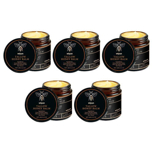 Organic Grass Fed Beef Tallow Balm Raw Honey Moisturizing Soft Improve