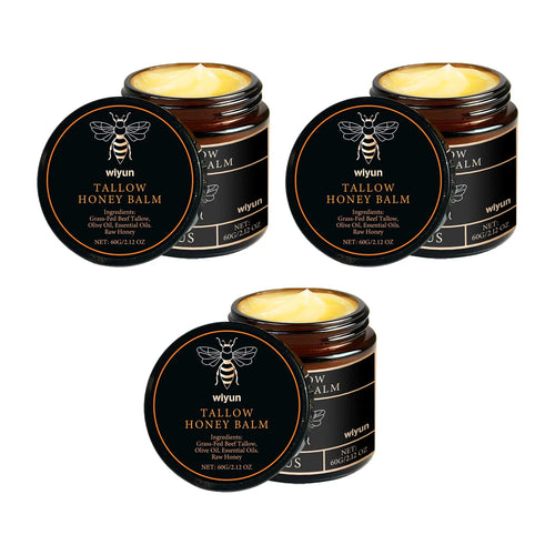 Organic Grass Fed Beef Tallow Balm Raw Honey Moisturizing Soft Improve