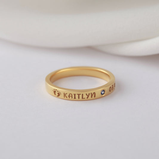 New Mom Ring, First Time Mother Gift, Baby Name Ring